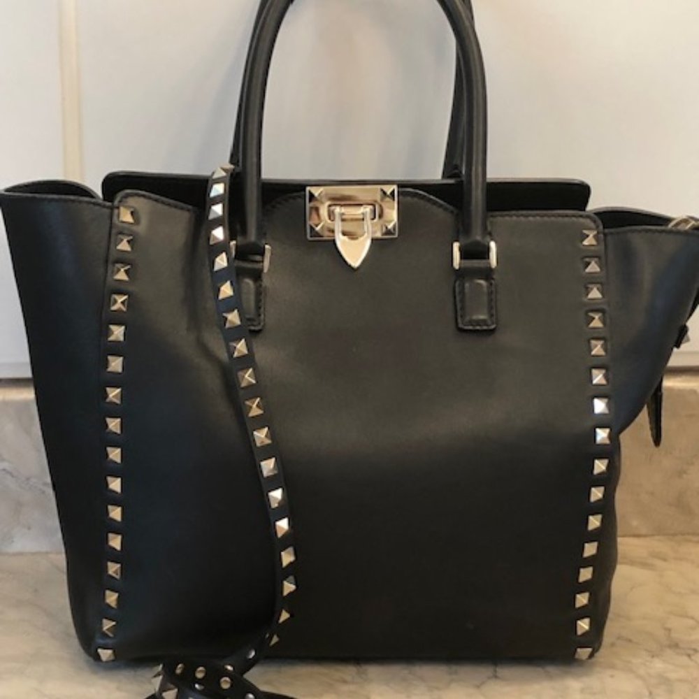 Black Valentino rockstud tote